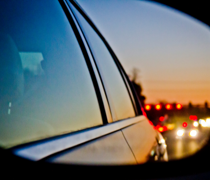 Car mirror reflection